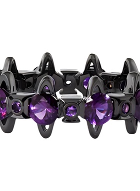 土星紫钻戒指女ins小众设计