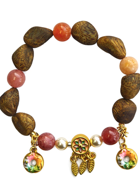 天然沉香玛瑙手串原创正品