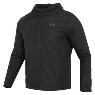 安德玛外套男梭织连帽运动服秋季冲锋登山防风衣薄款速干跑步夹克