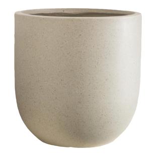 镁泥落地花盆极简酒杯U型大口黑金刚花器客厅民宿商场别墅摆件