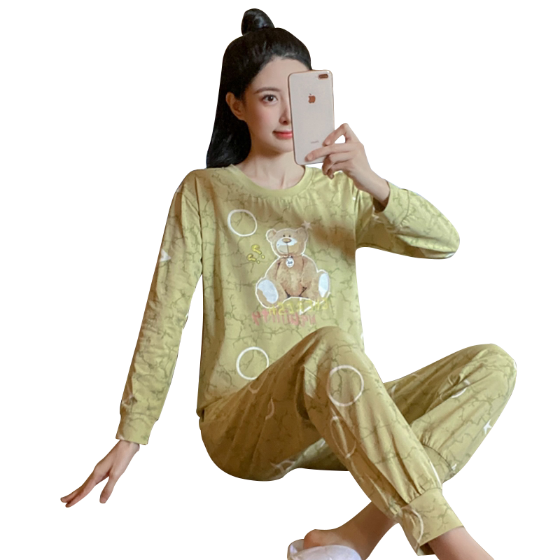 睡衣女纯棉2022年新款春秋款套装