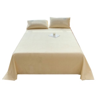 米白色加厚牛奶绒床单单件奶油白色冬季法兰绒珊瑚绒单人双人被单