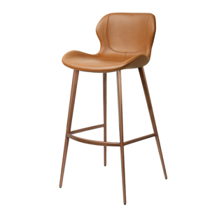 轻奢吧台椅布艺设计师款家用极简吧凳皮酒吧椅高脚凳岛台高餐椅子
