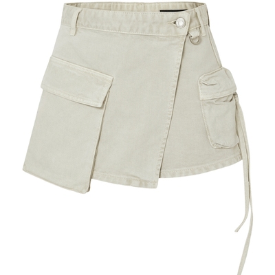 MOCO阿苏特染矿灰绿低腰牛仔裙裤