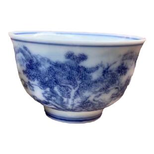 景德镇品茗杯单个小型号陶瓷功夫茶杯子家用泡茶手绘中式青花特价