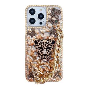 Diamond Leopard Head Rhinestone Case for iPhone 16 17Pro 17 Air Pro max Luxury Bracelet Phone Cover
