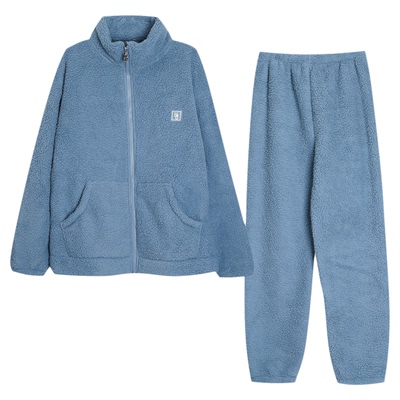 正品红豆仿羊羔绒睡衣居家服套装