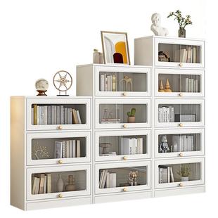 恒栎书柜上翻门现代简约防尘储物柜子家用客厅一体到顶整墙书架