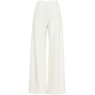 夏莫卡白色直筒裤垂感糯米裤加长裤子显瘦阔腿裤女醋酸香蕉裤6620