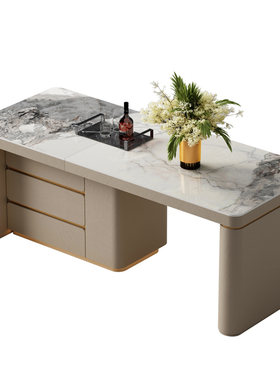 伸缩岛台餐桌一体电动升降吧台桌