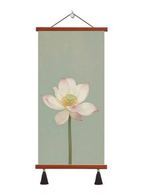 新中式禅意雅致荷花装饰挂画茶室客厅玄关墙面轻奢软装壁画家居品