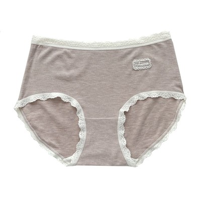 贝莱娅蕾丝花边内裤女中腰大码