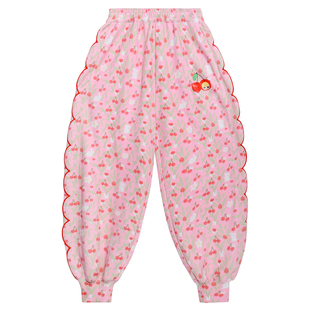 pocoblush【樱桃花海】印花卫衣套装春夏款女童波浪袖边上衣裤子