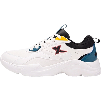 特步男鞋休闲鞋皮面运动鞋