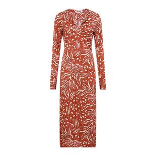 [博主同款]DVF焦糖色水韵虎纹连衣裙DL2S023