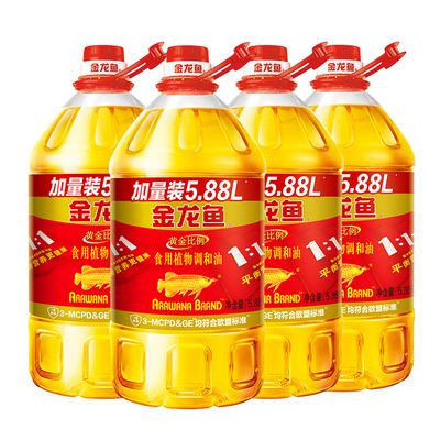 金龙鱼黄金比例调和油5.68L*4桶装家用食用油植物调和油5.68升