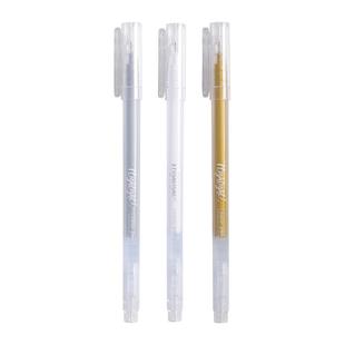 晨光高光笔大容量粉彩金属色中性笔学生用简约小清新金银色笔记重点标注白色记号针管手账贺卡DIY涂鸦填色笔