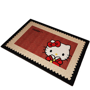 红色入户进门口地垫免洗耐脏圈绒防滑除尘2026新款玄关脚垫可裁剪