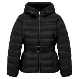 ZA外贸出口女装美式秋冬收腰修身防水防风帽厚夹克外套 8073222