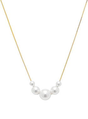 LADYB微笑珍珠项链女银微笑项链