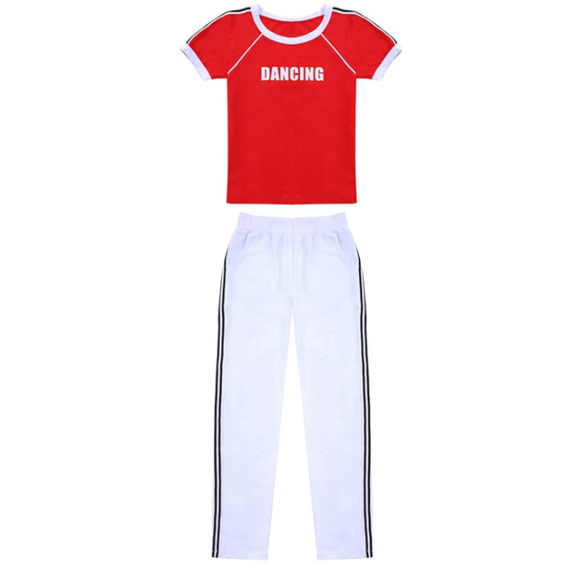 时尚广场舞服装2024夏季新款鬼步舞蹈跑步套装女健身操休闲运动裤