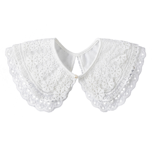 夏季披肩假领子女配裙花边领口装饰衣领毛衣卫衣外搭T恤蕾丝翻领