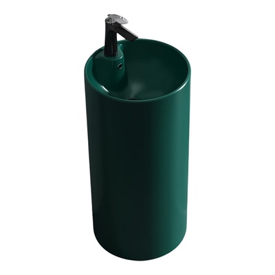 立柱盆陶瓷一体哑光彩色