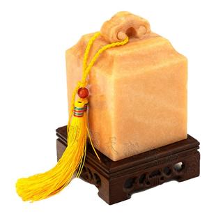 天然黄玉石如意印章摆件定制招财印官印玉玺玄关酒柜送礼工艺品