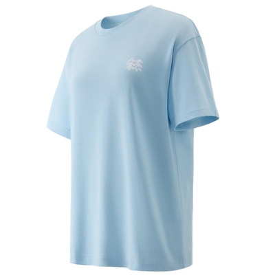 KOLON SPORT可隆短袖T恤女士印花户外休闲衣混纺半宽松圆领上衣