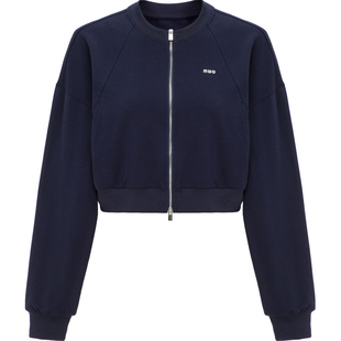 MWO SS25城市系列通勤休闲藏青色短款双拉链外套女款 航海系穿搭