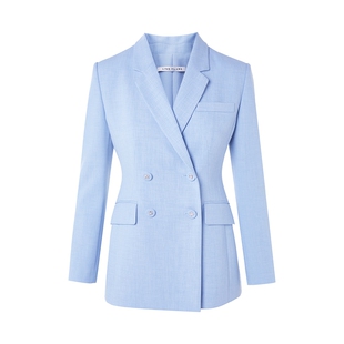 朗姿/LIME莱茵平驳领双排扣西装套装logo包布扣上衣裤子26春新款