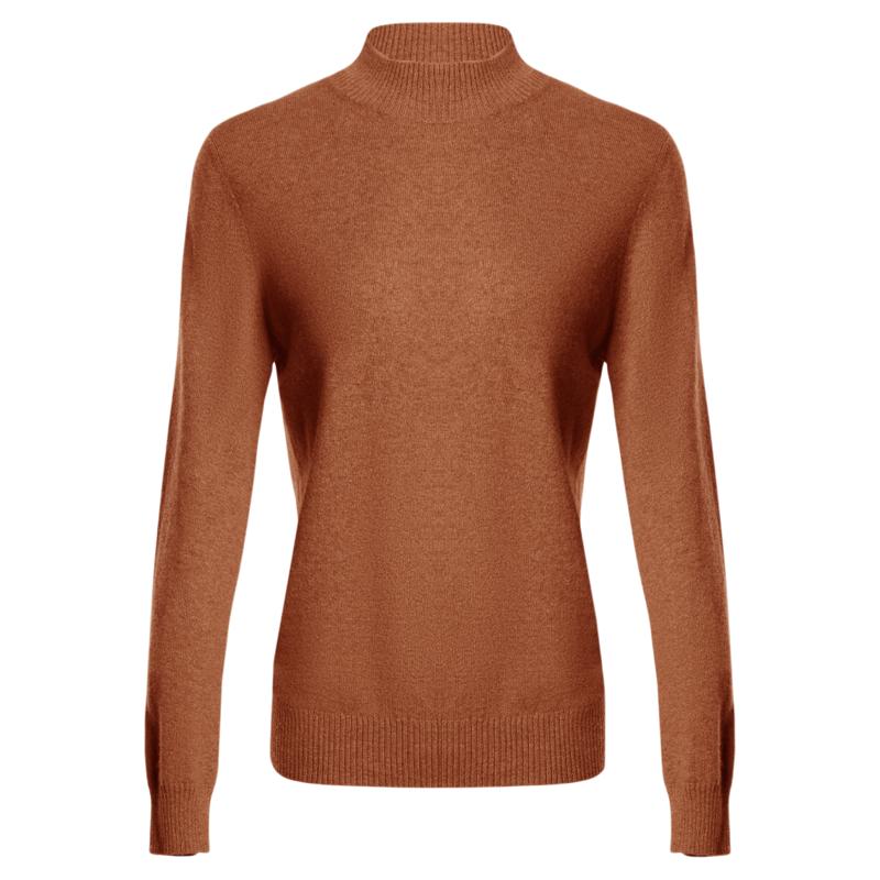 鹿王【直播专属】100%纯山羊绒衫女半高领平针针织衫25年秋冬新款