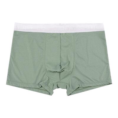 花佃品色男冰丝平角内裤镂空网洞