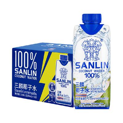 三麟100%椰子水果汁330ml×12瓶