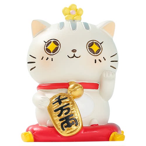 可爱猫咪摆件小号招财猫创意治愈办公桌工位装饰车载饰品送女朋友