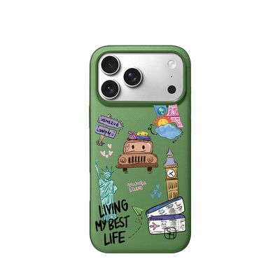 SHEHENG ×旅途攻略适用苹果17Promax防摔磁吸潮牌iPhone17Pro高级全包轻奢带卡包ins风保护套ko1好看高端