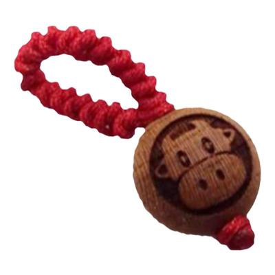 桃木压惊平安生肖挂件胸针