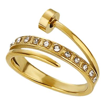 双层锆石钉子戒指女轻奢小众设计2024新款爆款高级感食指戒指环