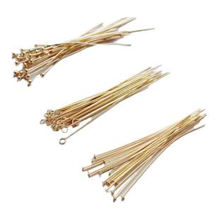 14K包金保色球针珠针9字短针平头T针diy手工串珠手串文玩配件材料