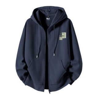 班尼路S&K连帽卫衣男款2026春季青少年松弛感藏青色拉链开衫外套A