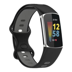 适用于fitbit Charge6运动手表表带 charge5双色洞洞透气硅胶腕带菲比智能手环替换表链新款撞色手表带非原装