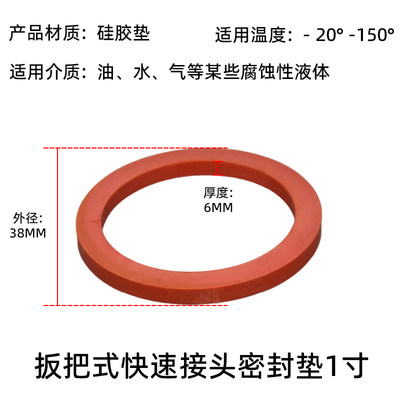 快速接头胶圈胶垫铝合金不锈钢扳把式1寸2寸3寸丁青橡胶密封垫圈