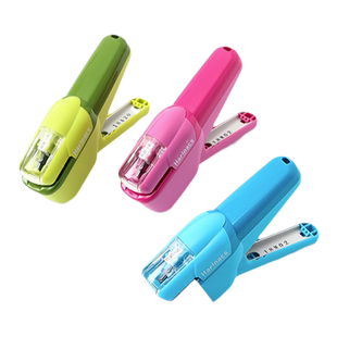 日本KOKUYO国誉无针订书机harinacs手握式压力无钉订书器学生小清新彩色无针装订机钉书机