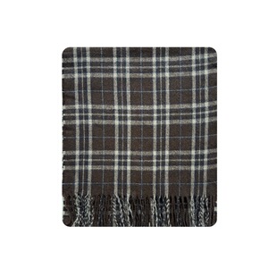 BKP「棕格纹」复古设计师款书卷气经典羊毛混纺针织围巾秋冬百搭