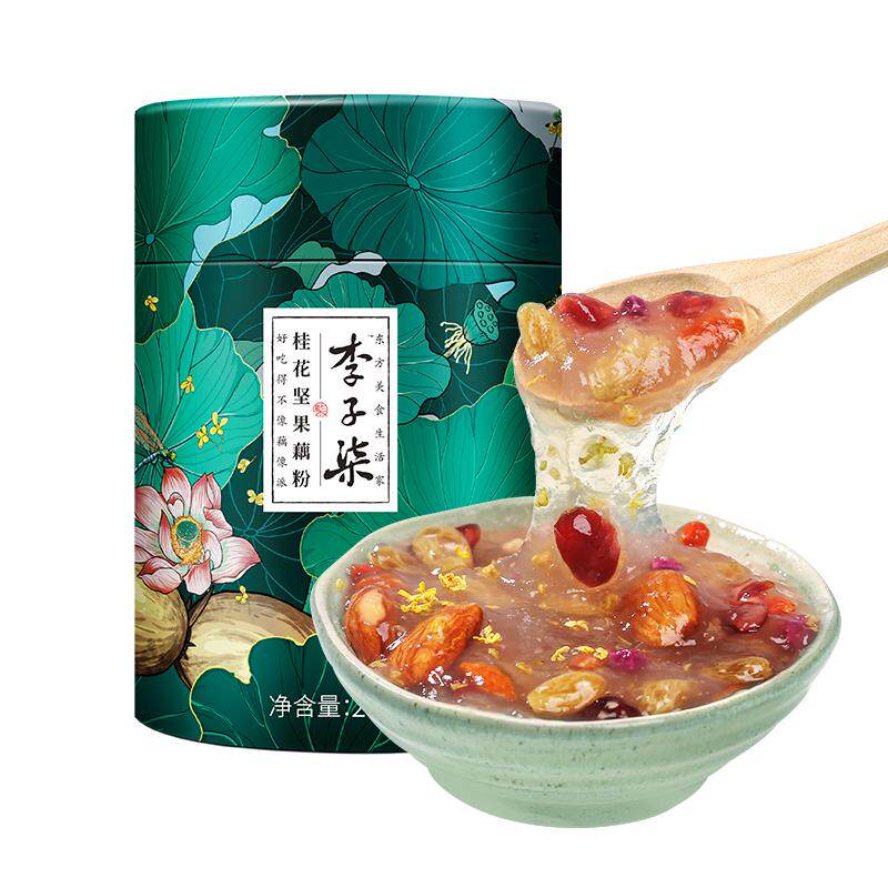 李子柒桂花坚果藕粉纯藕粉坚果羹营养早餐代餐食品258g×1罐