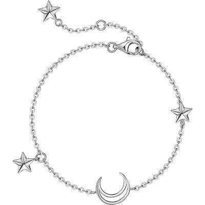 范琦银饰月下流星手链女星星月亮