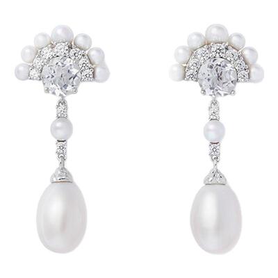 [新品]CIGALONG龙梓嘉刀马旦盔帽托帕石项链耳钉名角新中式珠宝