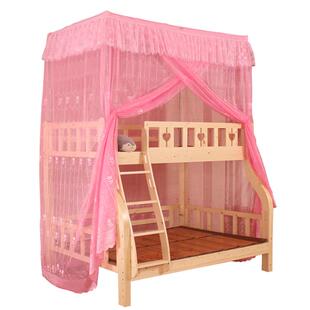 子母床蚊帐上下床专用双层高低床梯形床一体式宿舍儿童家用含支架