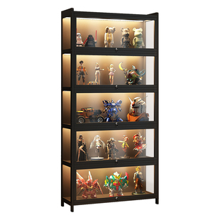 带灯带锁手办展示柜家用防尘亚克力透明模型陈列柜盲盒玩具摆件架