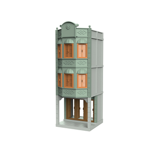 造物格骑楼古建筑模型广州文创房子城堡手工场景积木益智拼装玩具